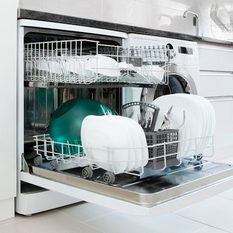 open dishwasher with clean dishes louisville ky